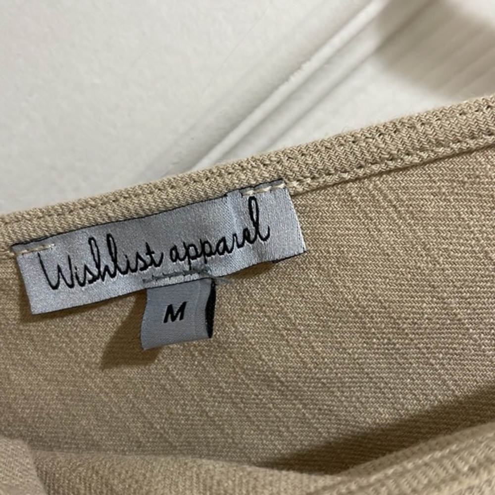 NWT- Wishlist Apparel Tan Sleeveless Button Up Romper - Picture 3 of 8